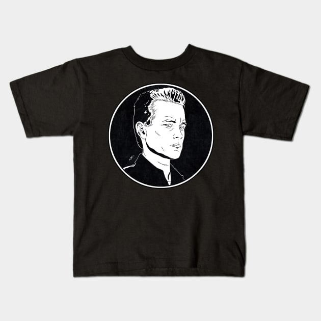 T1000 - Terminator 2 (Circle Black and White) Kids T-Shirt by Famous Weirdos